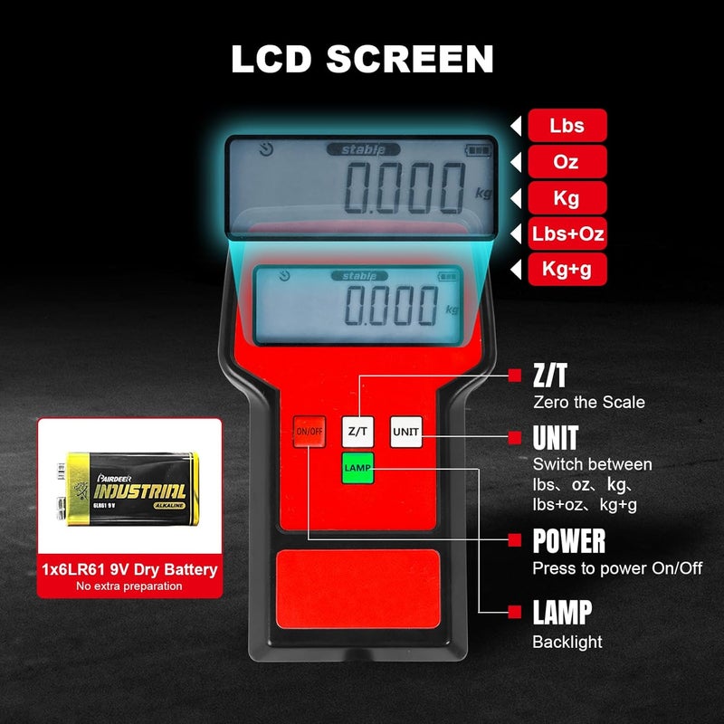 Yellow Jacket Refrigerant Scale 220 LBS with Portable Case High Precision HVAC Freon Scale Electronic Refrigerant Charging Weight Scale for Recovery Tanks - Image 3